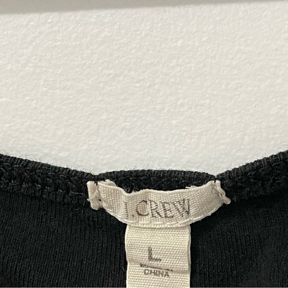 J. Crew 100% Cotton Perfect Fit Black Tank Top Size Large - Picture 5 of 6